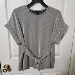 Striped Black and White Women's Top
